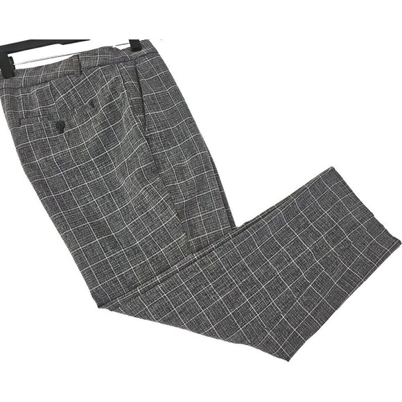 Banana Republic ~Women Size 10~ Gray Plaid Print "Avery" Ankle Pants Stretch. - Picture 2 of 12